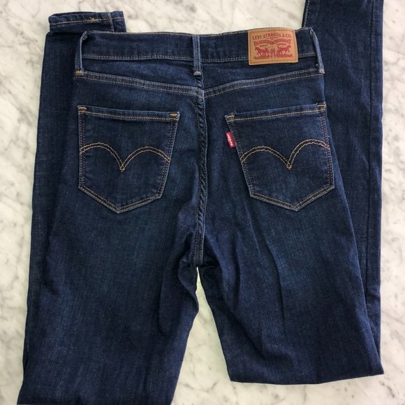 Levis | 720 Dark Blue High Rise Super Skinny Denim Jeans - Picture 3 of 10